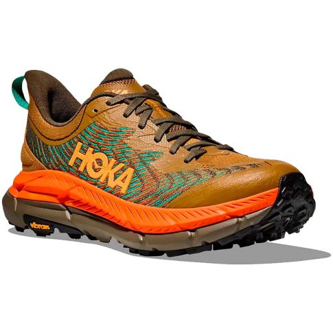 Tênis Hoka Mafate Speed 4 New Caqui-Laranja-Cinza
